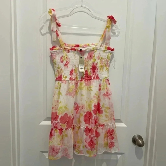 Francesca's Trixxi Pink Floral Sundress with Tie Straps - Picture 6 of 12